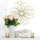 Walls Metal Wall Decor - 21.5" X 0.5" x 21.5" Gold Wire Flower Wall Decor HomeRoots