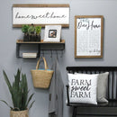 Walls Metal Wall Decor - 26" X 7" X 10" Walnut Wood Black Metal Wood Wall Organizer HomeRoots