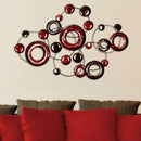 Walls Metal Wall Decor - 32" X 1.4" X 22" Red Metallic Circles Wall Decor HomeRoots
