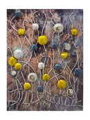 Walls Metal Wall Decor - 34" X 5" X 27" Metallic Multi Color Metal Vertical Wall Panel With D Metal Circles And Stems HomeRoots