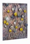 Walls Metal Wall Decor - 34" X 5" X 27" Metallic Multi Color Metal Vertical Wall Panel With D Metal Circles And Stems HomeRoots