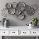 Walls Metal Wall Decor - 41" X 1.5" X 20" Galvanized Plates Wall Decor HomeRoots