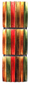 Walls Metal Wall Decor 8" X 2'.75" X 24'.5" Green, Red, Copper And Brown Metal Vertical 3-Panel Metal Wall Decor 4480 HomeRoots