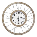Walls Modern Wall Clock - 28" X 1.38" X 28" Natural Metal Mdf Clock Movement Wall Clock HomeRoots