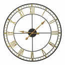 Walls Modern Wall Clock - 31.5" X 1.38" X 31.5" Black Gold Metal Plastic Wall Clock HomeRoots