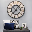 Walls Modern Wall Clock - 31.5" X 1.57" X 31.5" Multi Fir Wood Metal Wall Clock HomeRoots