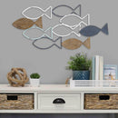 Walls Modern Wall Decor - 31" X 0.4" X 14.3" Multi Metal Mdf With Wood Veneer Wall Decor HomeRoots