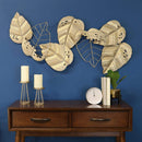 Walls Modern Wall Decor - 48.82" X 1.97" X 21.26" Gold Metal Wall Decor HomeRoots
