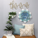 Walls Wall Art Decor - 30" X 0.6" X 12.9" Gold Metal Wall Art HomeRoots