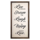 Walls Wood Wall Decor - 12" X 1" X 24" Neutral "Live, Dream, Laugh, Happy, Love" Wall Decor HomeRoots