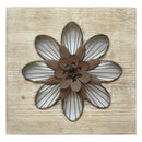 Walls Wood Wall Decor 14" X 1.5" X 14" Natural Wood Rustic Flower Wall Decor 1378 HomeRoots