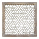 Walls Wood Wall Decor - 16" X 1" X 16" 1Pc Gray Wood Framed Laser-Cut Wall Decor HomeRoots