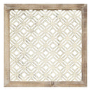 Walls Wood Wall Decor - 16" X 1" X 16" 1Pc White Wood Framed Laser-Cut Wall Decor HomeRoots