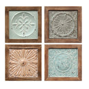 Walls Wood Wall Decor - Boho Tiles Wall Décor Set of 4 HomeRoots