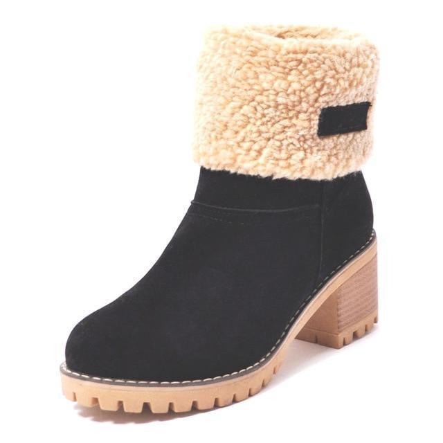 Warm Fur Lined Ankle Boots For Women-Black-4-JadeMoghul Inc.