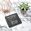 Warning: New Dad Square Slate Keepsake (Non Personalised Gift)