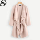 Waterfall Collar Wrap Coat-Pink-XS-JadeMoghul Inc.