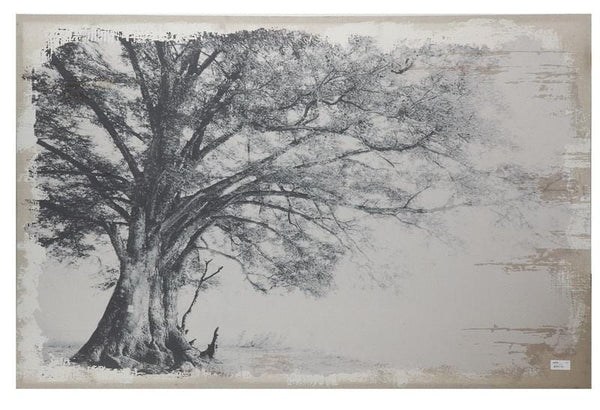 Wavy Tree Canvas Print, Black and Beige-Paintings-Black and Beige-MDF LINEN-JadeMoghul Inc.