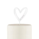 Wedding Cake Toppers Personalized Mod Heart Acrylic Cake Topper - White (Pack of 1) Weddingstar