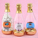 Wedding Candy Buffet Accessories Personalized expressions gold accented clear champagne bottle container Fashioncraft