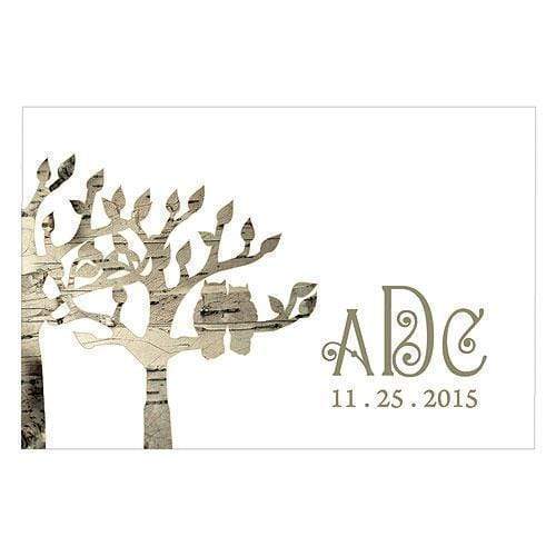 Wedding Favor Stationery Owl Silhouette in Tree Large Rectangular Tag Mocha Mousse (Pack of 1) Weddingstar