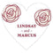 Wedding Favor Stationery Rose Heart Sticker Plum (Pack of 1) JM Weddings