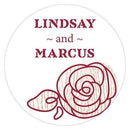 Wedding Favor Stationery Rose Small Sticker Plum (Pack of 1) JM Weddings