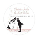 Wedding Favor Stationery Vintage Hollywood Small Sticker Vintage Pink (Pack of 1) JM Weddings