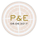 Wedding Favor Stationery Vintage Travel Large Compass Sticker Daiquiri Green (Pack of 1) JM Weddings