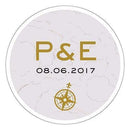 Wedding Favor Stationery Vintage Travel Small Compass Sticker (Pack of 1) JM Weddings