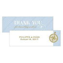 Wedding Favor Stationery Vintage Travel Small Rectangular Favor Tag - Thank You Pastel Blue (Pack of 1) JM Weddings