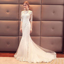 Wedding Reception Accessories Off-shoulder Embroidered Half Sleeve Elegant Fishtail Pattern Wedding Gown TIY