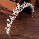 Wedding Reception Accessories Silver Branch Design Pearl Princess Crown Wedding Tiaras TIY