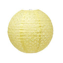 Wedding Reception Decorations Small Eyelet Paper Lantern - Light Yellow (Pack of 1) JM Weddings