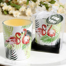 Wedding Reception Decorations Tropical themed flamingo design glass votive candle holder Fashioncraft