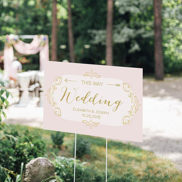 Wedding Signs Personalized Directional Sign (18x12) - Modern Romance Kate Aspen