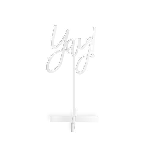 Yay! Acrylic Sign - White (Pack of 1)