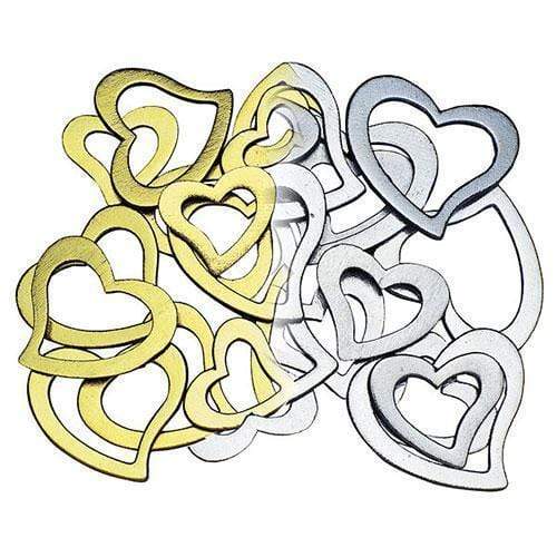 Stylized Open Hearts Silver (Pack of 24)