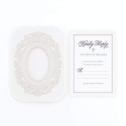Weddingstar Pearls and Lace Laser Embossed Accessory Cards with Personalization Victorian Purple (Pack of 16) Weddingstar