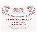 Weddingstar Rose Save The Date Card Plum (Pack of 1) JM Weddings