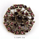 WEIMANJINGDIAN Brand Vintage Gold Color Plated Crystal Rhinestones Flower Antique Brooch Pins for Women in Assorted-630-JadeMoghul Inc.