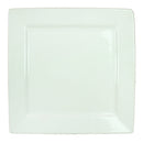 Well Designed Square Shape Ceramic Plate with Curved Rims, White-Ceramic Plates-White-Ceramic-JadeMoghul Inc.