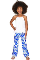 Whimsy Amelia Blue & White Knit Cute Palazzo Pant - Girls-Whimsy-18M/2-White/Blue-JadeMoghul Inc.