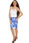 Whimsy Carol Blue & White Print Stretch Pencil Skirt - Women-Whimsy-XS-White/Blue-JadeMoghul Inc.