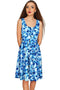 Whisper Mia Blue Floral Print Skater Dress - Women-Whisper-XS-Blue-JadeMoghul Inc.