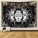 White Black Sun Moon Mandala Tapestry Wall Hanging Celestial Wall Tapestry Hippie Wall Carpets Dorm Decor Psychedelic Tapestry AExp