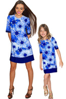 Wild Bloom Grace Blue Floral Elegant Shift Dress - Women-Wild Bloom-XS-Blue-JadeMoghul Inc.