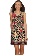 Wild & Free Sanibel Fit & Flare Leopard Print Dress - Women-Wild & Free-XS-Beige/Brown-JadeMoghul Inc.