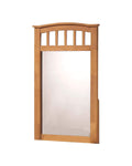 Window Style Wooden Frame Mirror, Maple Brown-Wall Mirrors-Brown-Wood-JadeMoghul Inc.
