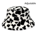 Winter Cow Leopard Print Faux Fur Plush Bucket Hats For Women Outdoor Warm Hat Soft Velvet Fisherman Cap Lady Fashion Panama JadeMoghul Inc.